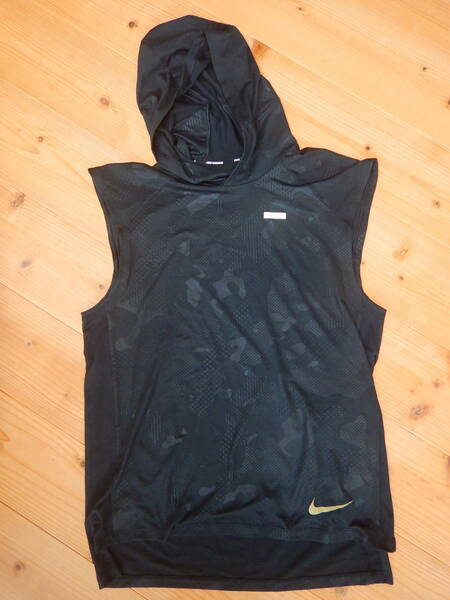 ☆希少品☆入手困難☆美品☆NIKE RUNNING　DRI-FIT スリーブレスフーディー　黒　サイズS◆☆安心の即決☆送料無料☆