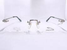 3A718 新品 未使用 JAGUAR ジャガー ブランド メンズ 男性 レディース 女性 シルバー×ブラック シンプル フチなし メガネ 眼鏡 フレーム_画像2