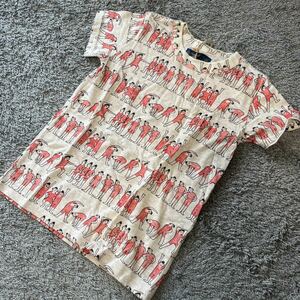 こども服♪MARKEY'S HORGAN★パラパラ体操総柄半袖Tシャツ110★新品26