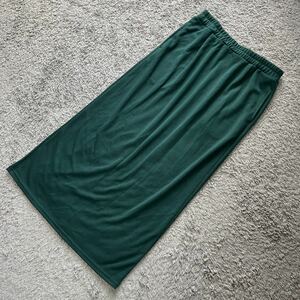 ウエストギャザーシンプルロングスカート緑L★新品11