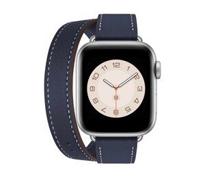 y101010m コンパチブル Apple Watch 42mm バンドアップルウォッチ バンド　二重巻き型 ダークブルー