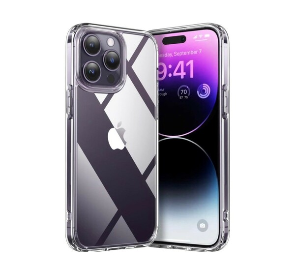 y100310m Spigen iPhone 14 Pro Max ケース クリア ストラップホール付き TPU バンパーケース 2重構造 米軍MIL規格取得 耐衝撃 すり傷防止