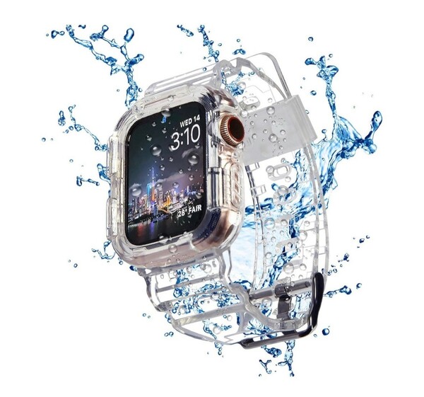 y101009m TOMAZON Apple Watch バンド 38mm 40mm 保護ケース付き 一体型 TPU ソフト 耐衝撃ベルト 全面保護 コンパチブル