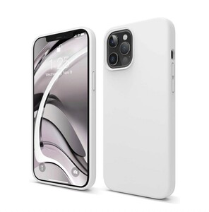y100316m 【elago】 iPhone 12 Pro Max 対応 ケース シリコン 携帯ケース 薄型 スリム ソフト カバー 耐衝撃 衝撃 吸収 指紋 ホワイト