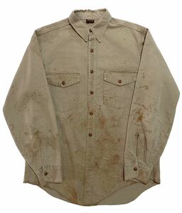 40s〜 DICKIES ARMY CLOTH ボロワークシャツ / ワークシャツ ミリタリーシャツ USA製 ヴィンテージ ディッキーズ　アメリカ古着　ボロ