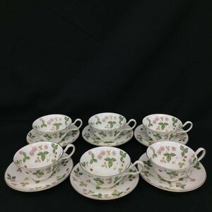 WEDGWOOD　ウェッジウッド　ワイルドストロベリー　カップ＆ソーサセット　6客おまとめ【BJAV9022】