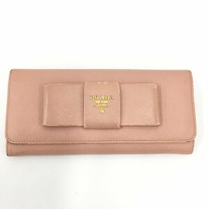 PRADA　プラダ　長財布　サフィアーノ　リボン　レザー【BJAT4069】