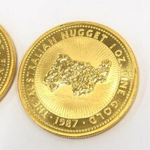 K24　オーストラリア　ナゲット金貨　1oz　2枚まとめ　総重量62.2g【BJAY6069】_画像3