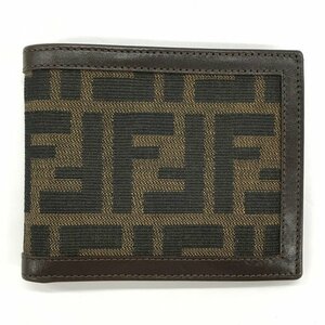 FENDI　フェンディ　ズッカ　2つ折り財布　箱付き【BJAZ9073】