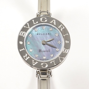 BVLGARI ブルガリ ビーゼロ B-zero1 BZ22S シェル文字盤 ダイヤ12P SS レディース クォーツ 中古美品