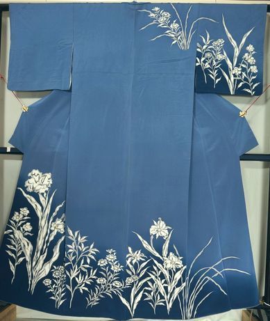 100% soie, Crêpe Ichikoshi, Kyoto Yuzen peint à la main, vêtements de visite, sur mesure, costumes usagés, kimono femme, kimono, Robe de visite, Adapté