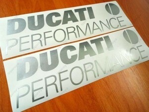 　限定 送料込み　ドゥカティ パフォーマンス DUCATI Performance Silver 300mm 2枚セット カッティング ステッカー 　海外