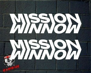 a 海外　限定 送料込み　ミッション MISSION WINNOW ドゥカティ フェラーリ white 170mm 2枚セット ステッカー