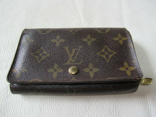 ■美品 廃盤品 本物 1980年頃！ルイヴィトン(LOUIS VUITTON) M61730モノグラム ポルトモネ ビエ トレゾール 二つ折り財布