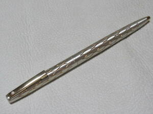 # beautiful goods rare 1970 period!reti* Sheaffer (SHEAFFER Lady) ballpen No.642- product number B silver trim u Logo pattern total length 129mm