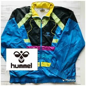 ヒュンメル　hummel UK L 裏地コットン　切り替え　ナイロンジャケット　スピンドルジャケット