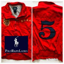 ラルフローレン　Polo by Ralph Lauren ユースM 裏地コットン　中綿　ナンバリングジャケット　レッド_画像1