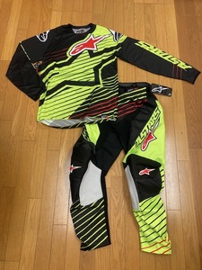 alpinestars モトクロスウェア上下セット　ブラック/F・イエロー　L/32　新品/未使用　※ネーム、ゼッケン入り