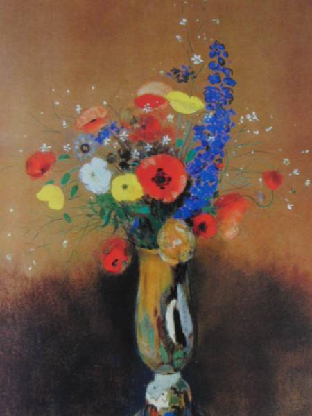 Redon/Flowers, World masterpieces for framing, Artist description and new frame, Ara, Painting, Oil painting, Nature, Landscape painting