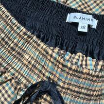 美品 BLAMINK 2021AW ポリエステルチェック ギャザースカート フレア ロング drawer 38_画像4