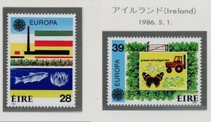 即決☆アイルランド 1986 ヨーロッパ切手 2種