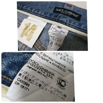 【極美品 L】ドルチェ＆ガッバーナ D&G イタリア製 正規品 ダメージ加工 デニムパンツ ロゴプレート DOLCE&GABBANA ドルガバ_画像9