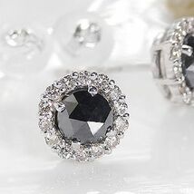 k18WG ホワイトゴールド ブラックダイヤモンド ピアス 0.80ct AAAクラス ダイヤモンド取巻き pia001_画像3