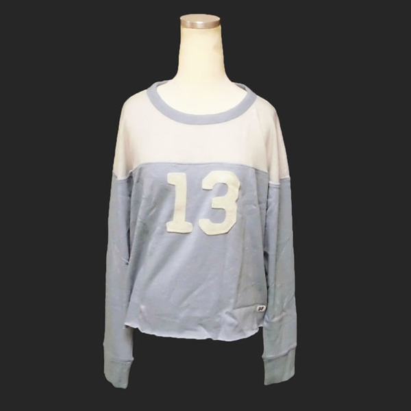 ★SALE★Abercrombie & Fitch/アバクロ★アップリケフットボールクルーニット (Light Blue/S)