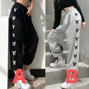  lady's spring autumn sports pa ntsu butterfly . pattern casual pants easy large size pretty LPDA203(2 color S-5XL)