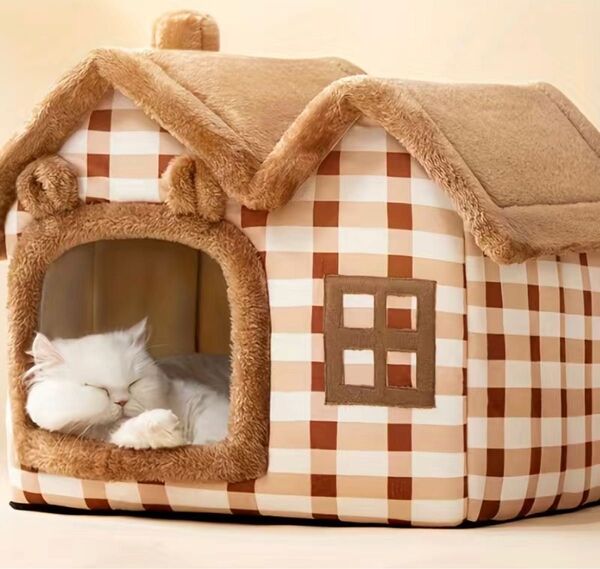 猫の洞窟ベッドハウス屋内犬猫 ベッド折りたたみ犬猫ハウス