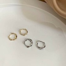 ☆ 両耳用 ねじる ピアス ☆ ジュエリー フープピアス 耳飾り スタッド イヤリング レディース アクセサリー 銀 z4_画像7