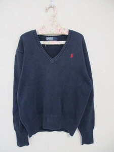 # Ralph Lauren # pretty long sleeve cotton sweater 130. navy blue 31018