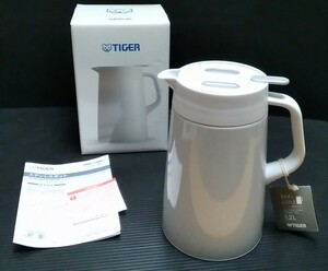 未使用　TIGER　タイガー魔法瓶　卓上ポット　ホワイト　1.2L　PWO-A120W　ステンレス製　まほうびん　保温　保冷　キッチン雑貨　