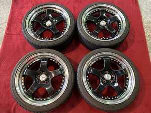 プリウス　86　BRZ　SSR　プロフェッサーSP１　ブラック　Fr・Rr7.5J‐18+43　100　5H　75Φ　デイトンDT30　215/40R18　4本セット