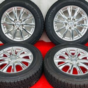 20年式バリ溝。WEDS LEONIS 15インチ ×6J +43 PCD114.3 5H YOKOHAMA 195/65R15スタッドレスタイヤ付き4本セット。 セレナノアヴォクシー等