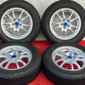 綺麗！20年式。7分山。 BRIDGESTONE ECO FORME SE/CRS-10 15インチ×6J ＋45 100/5穴 BRIDGESTONE 195/65R15 スタッドレス4本。プリウス等