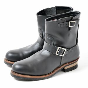 美品【希少 大きいサイズ USA 11D】14年製 レッドウイング エンジニア ブーツ ショート 2976 黒 レザー US8 RED WING USA製 