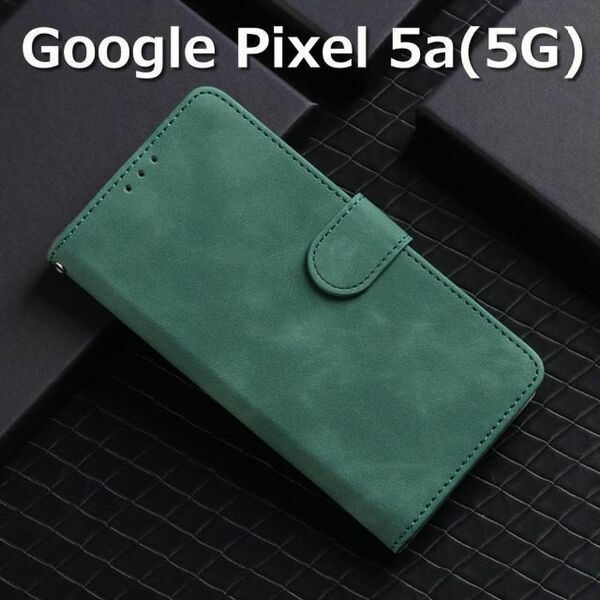 Google Pixel5a5G ケース 手帳 グリーン