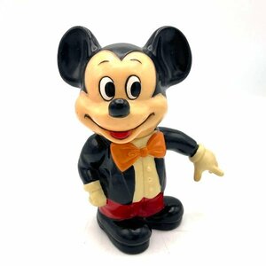 Disney/ディズニー ミッキーマウス 貯金箱 東京ディズニーランド ソフビ 片手上げ 現状品