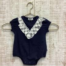 A379◇新品　BeBe | ベベ baby ロンパース　ネイビー　サイズ60_画像1