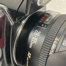 【HPF-2071】 Canon キャノン EOS 100 一眼レフカメラ フィルムカメラ レンズ キャノン EF 28-105mm 1:3.5-4.5 動作未確認 現状保管品_画像6