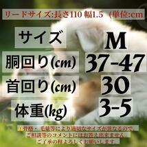 M ハーネス リード　首輪 胴輪 犬 散歩 ペット 夏　メッシュ　ブラック　黒_画像7