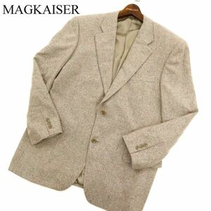 MAGKAISER マグカイザー 秋冬 カシミヤ100％★ ツイード ネップ テーラード ジャケット Sz.102/BE7　メンズ 大きいサイズ　C3T08685_A#N