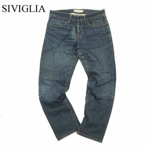 イタリア製★ SIVIGLIA DENIM シビリア 通年 USED加工★ ストレッチ テーパード デニム パンツ ジーンズ Sz.33　メンズ　C3B03468_9#R