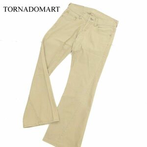 TORNADOMART トルネードマート 通年 ストレッチ★ 切替 ブーツカット パンツ Sz.S　メンズ ベージュ 日本製　C3B03955_A#R