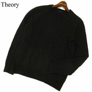 Theory セオリー 秋冬 【BUOY RILAND P】 モヘヤ混★ ウール混 ネップ クルーネック ニット セーター Sz.XS　メンズ 黒　C3T09235_A#K