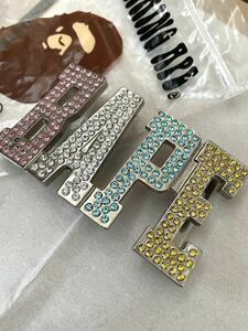 BAPE ベルト バックル ape エイプ ベイプ スワロフスキー 【美品】【NIGO APE】【激レア】nigo pharrell 　bathing ape swarovski NERD