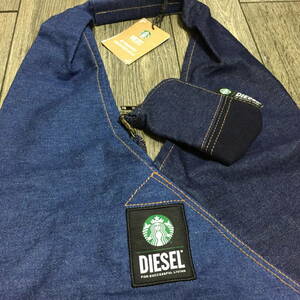 未使用（送料込）ディーゼル■スターバックス デニムバッグ エコバッグ 財布付属 DIESEL