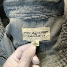 DENIM&SUPPLY RALPH LAUREN デニム ダンガリーシャツ インディゴ ネイティブ インディアン ペイント デニムアンドサプライ XS (日本S〜M位)_画像6