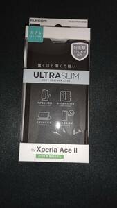 ELECOM Xperia Ace II SO-41B ソフトレザーケース UltraSlim 磁石付 手帳型 ブラック 薄さ軽さ損ねない薄型超軽量ウルトラスリム